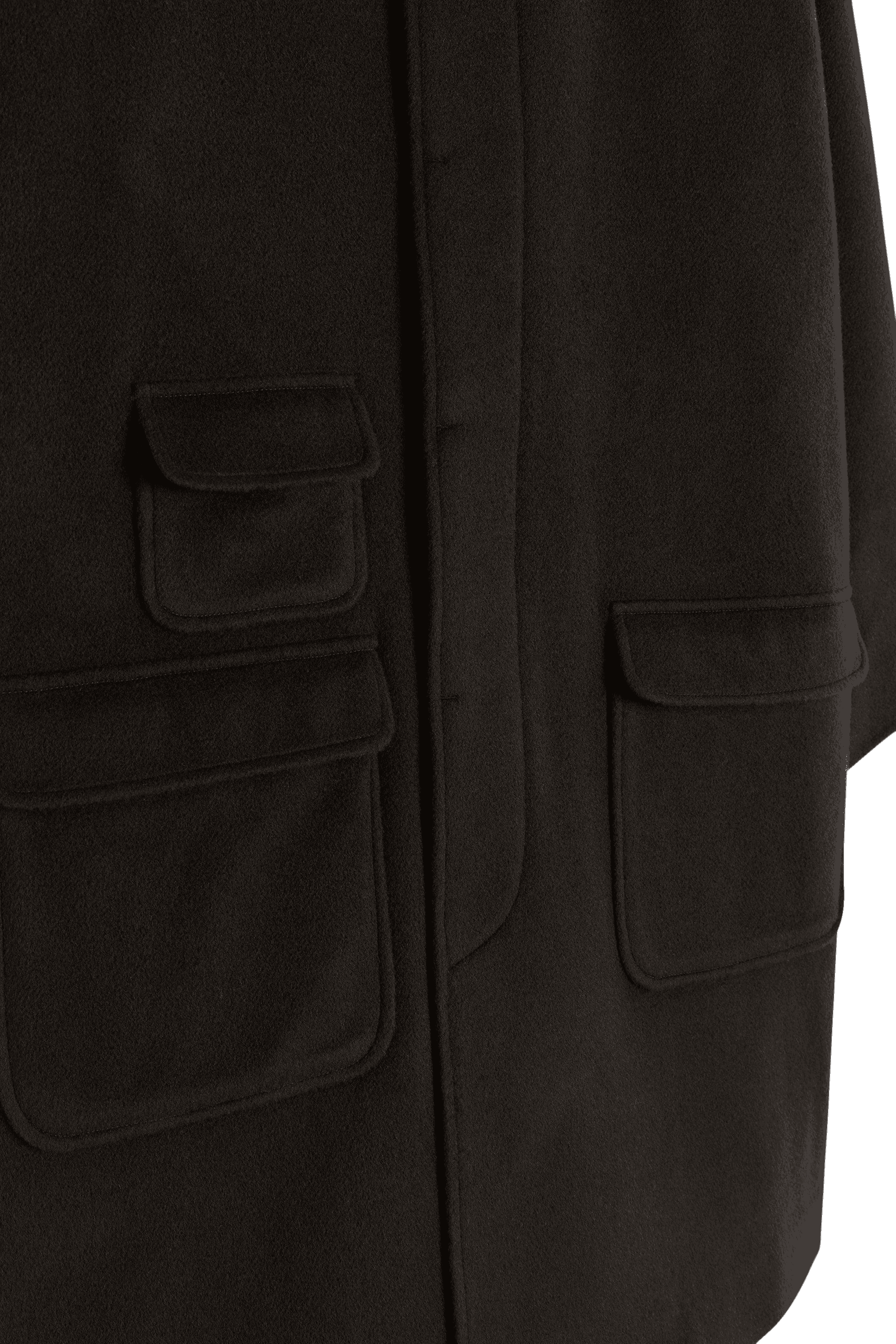 side view shot of a deep brown coat