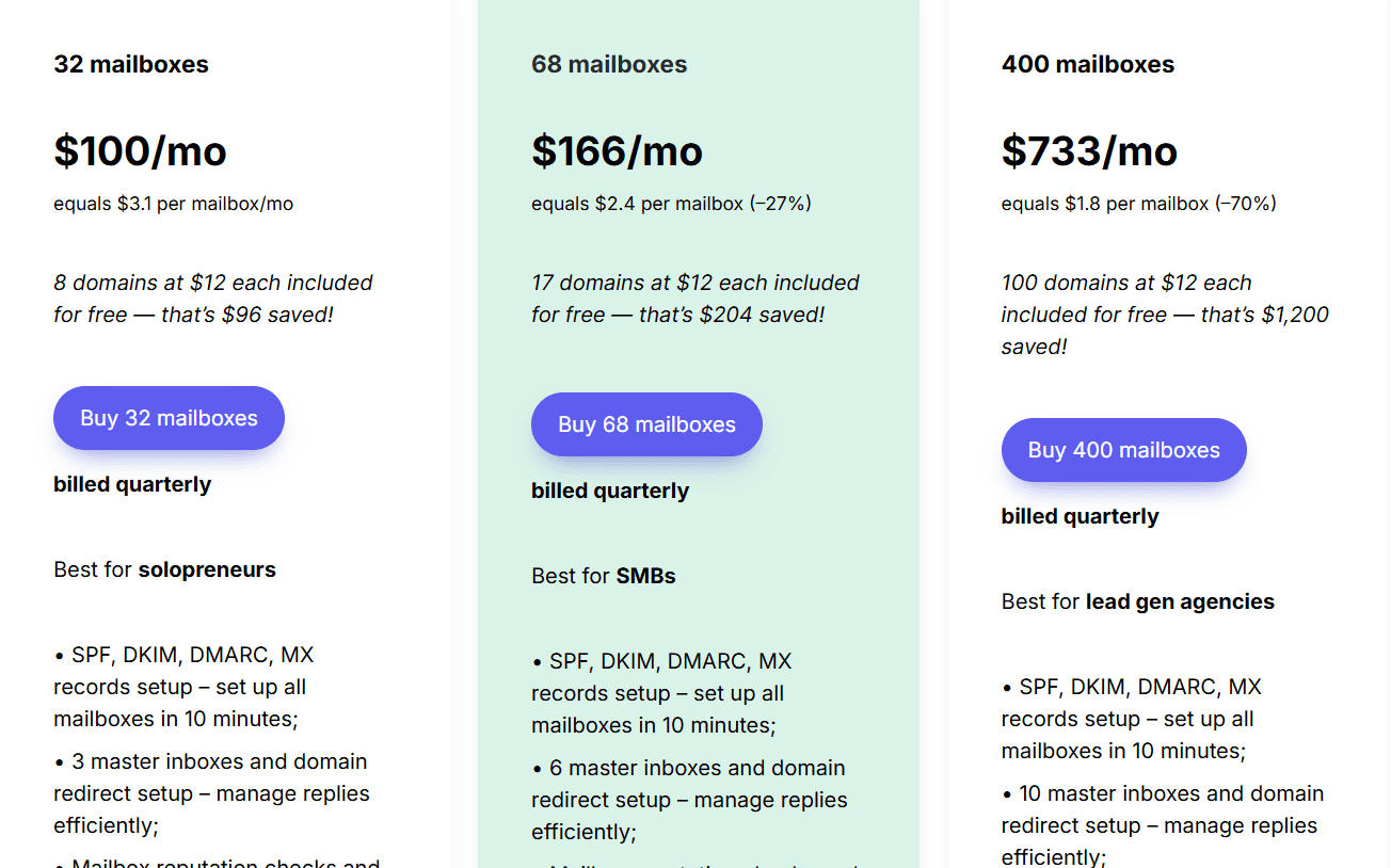 Maildoso pricing