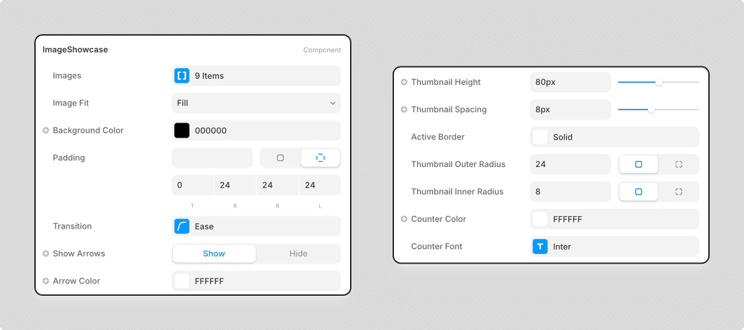 Image Showcase Property Controls