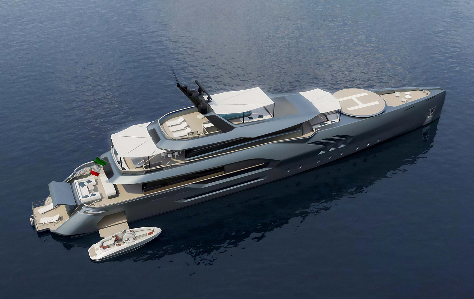 Design render of a yacht design project