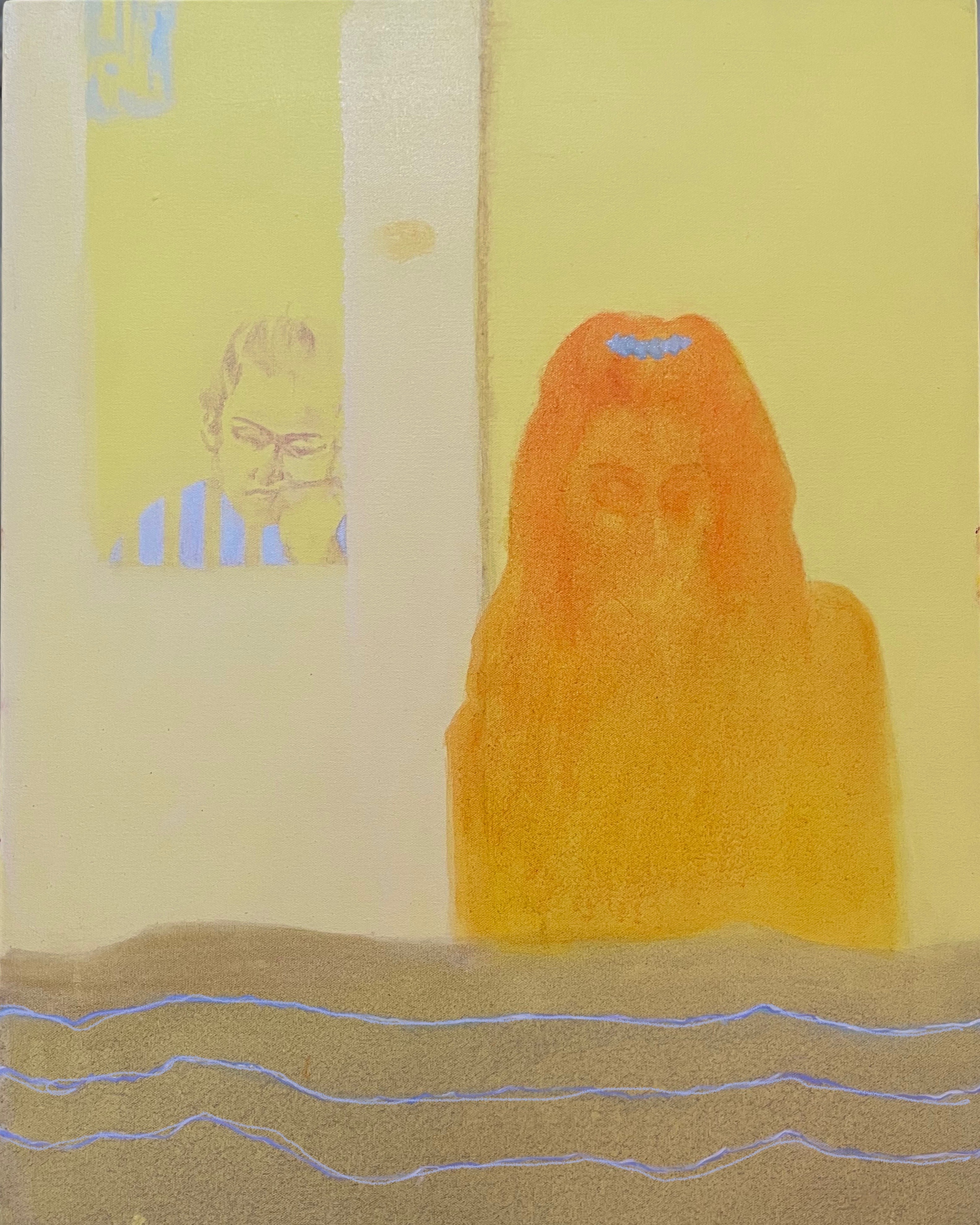 herd of sheep on road painting