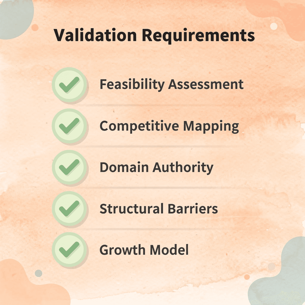 Checklist of SEO validation requirements