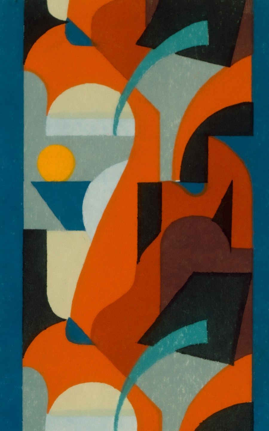 Orange and teal geometric shapes