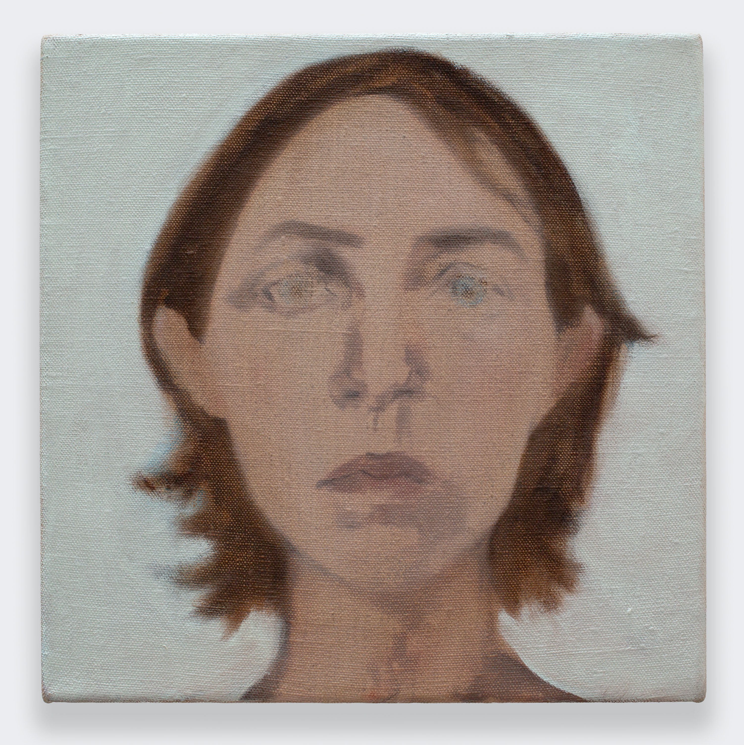 Self-portrait as passport, 2026, oil on canvas, 17x17"