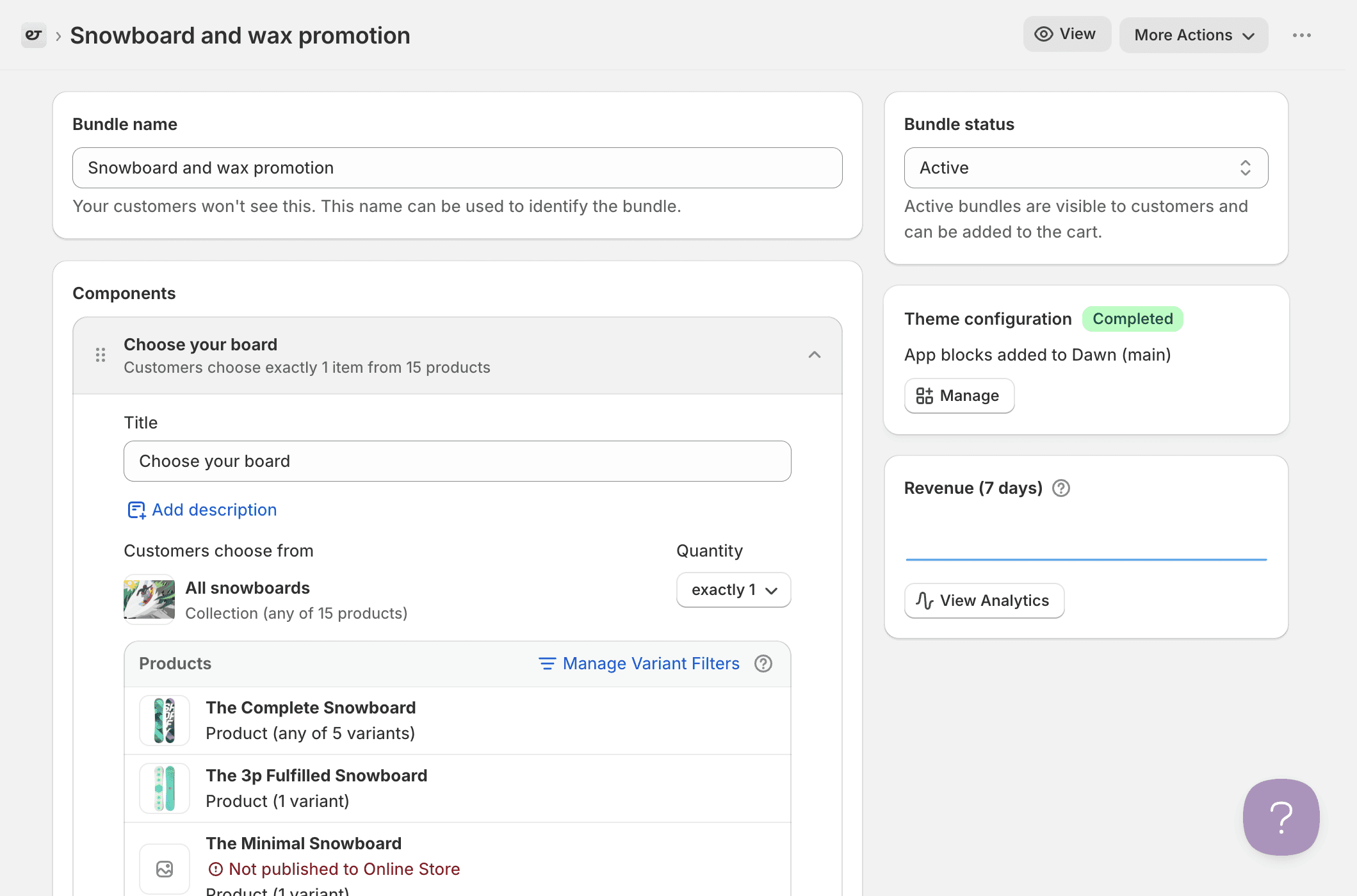 Selecting products for a Shopify bundle in Bundly