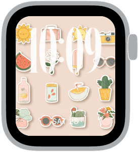summer stickers Apple Watch face preview 4 featuring modern, 4th of july, and summer.