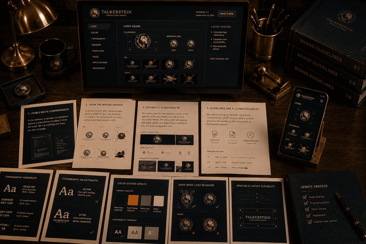 a descriptive image of do's and don't that talkerstein consulting follows for brand guidelines