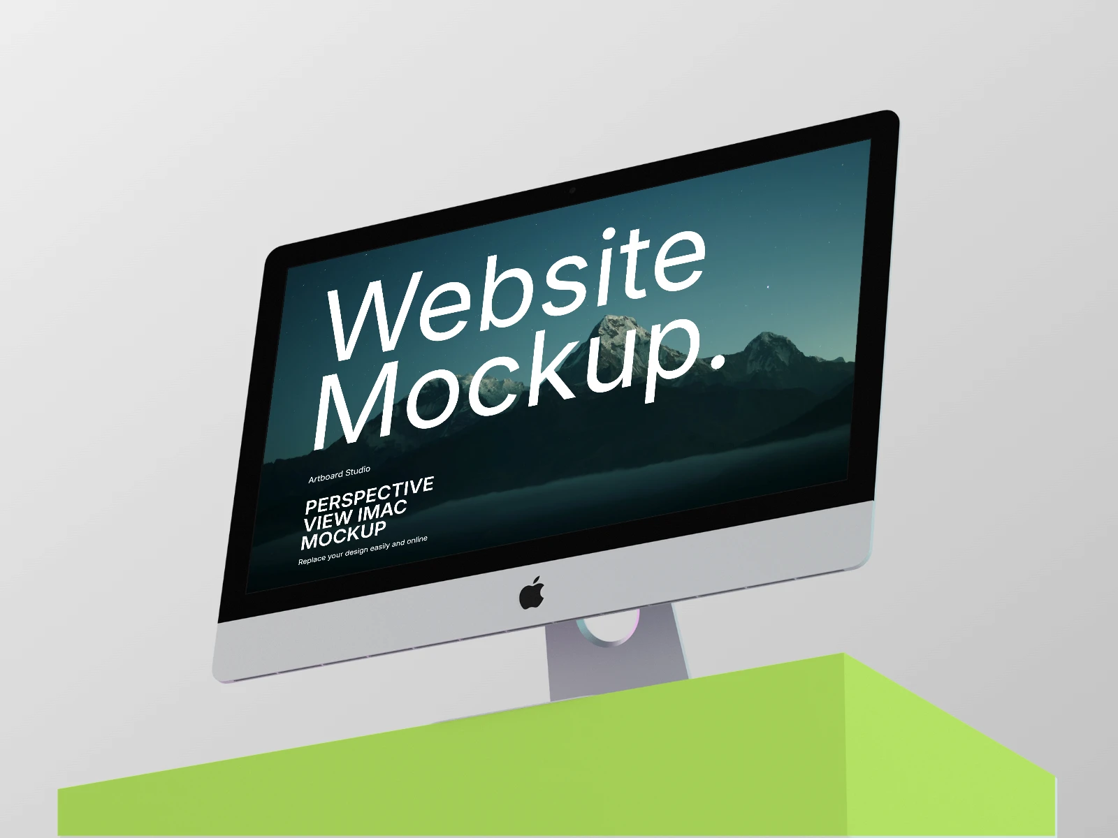 Website mockup with an iMac device