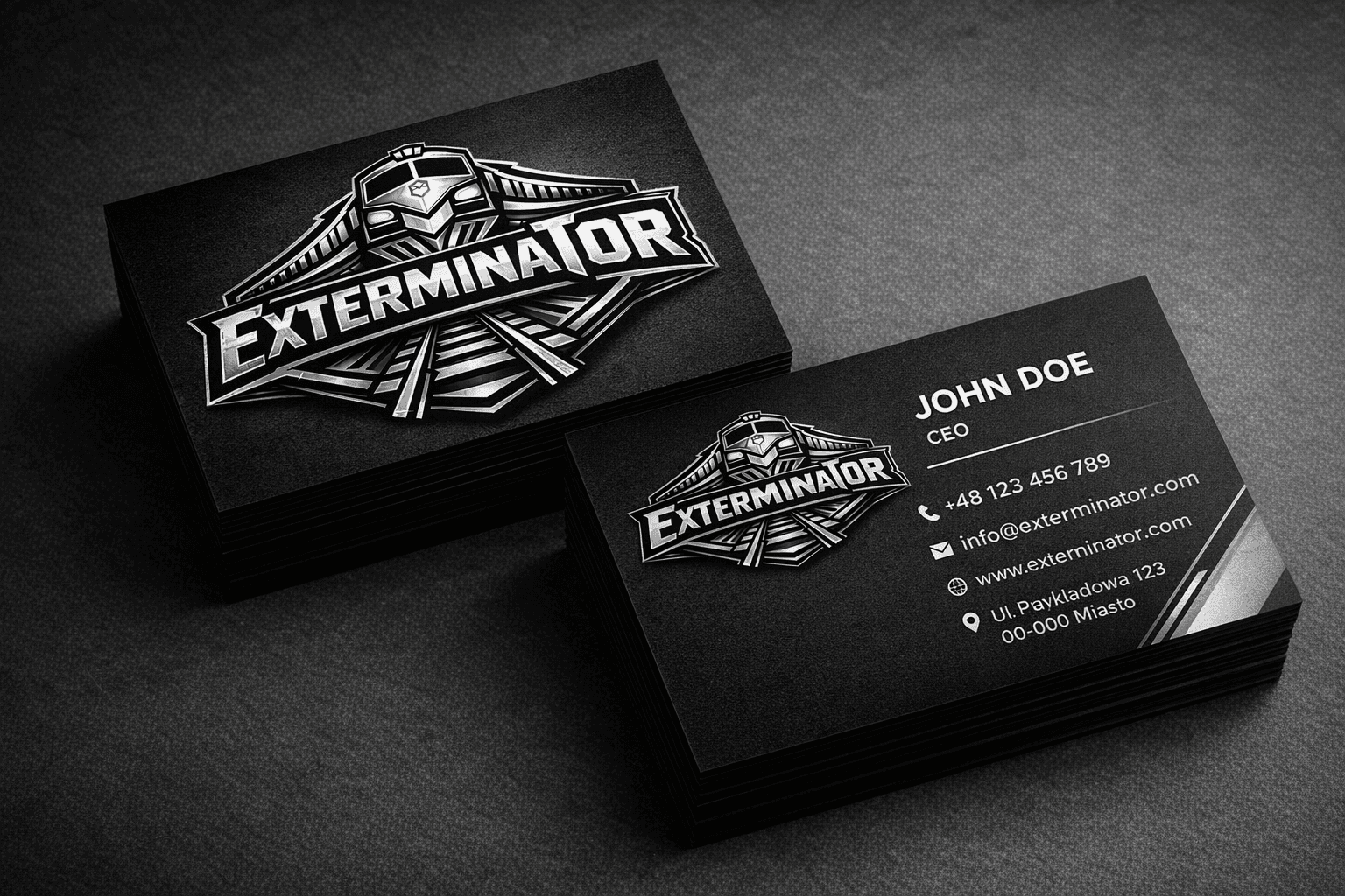 Wizytówka ExterminaTOR – detal brandingu wizualnego