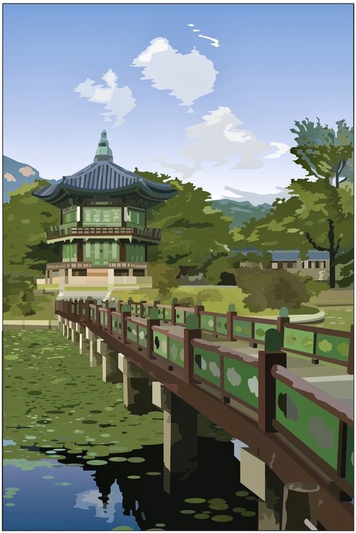 Gyeongbokgung Palace (Adobe Illustrator)