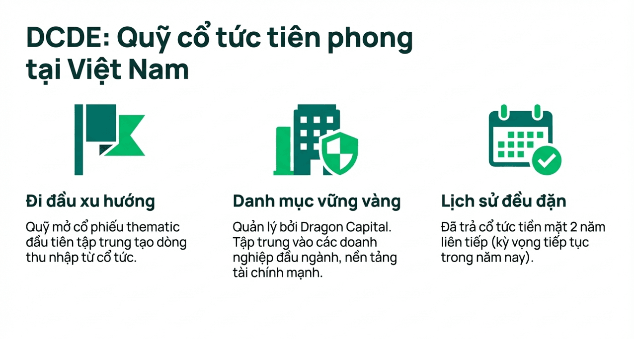 DCDE là quỹ chia cổ tức tiên phong tại Việt nam