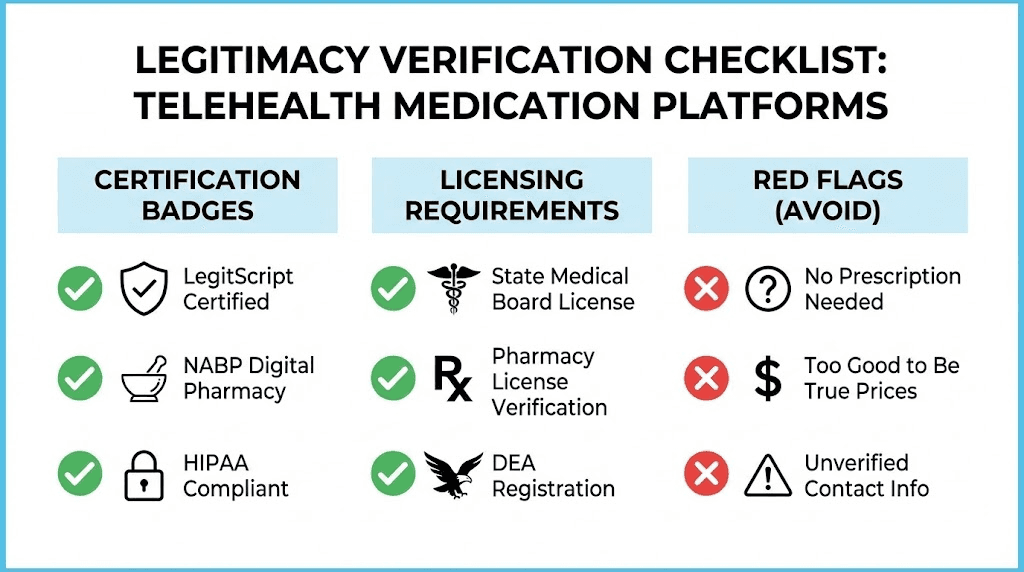 How to verify if a telehealth semaglutide provider is legitimate