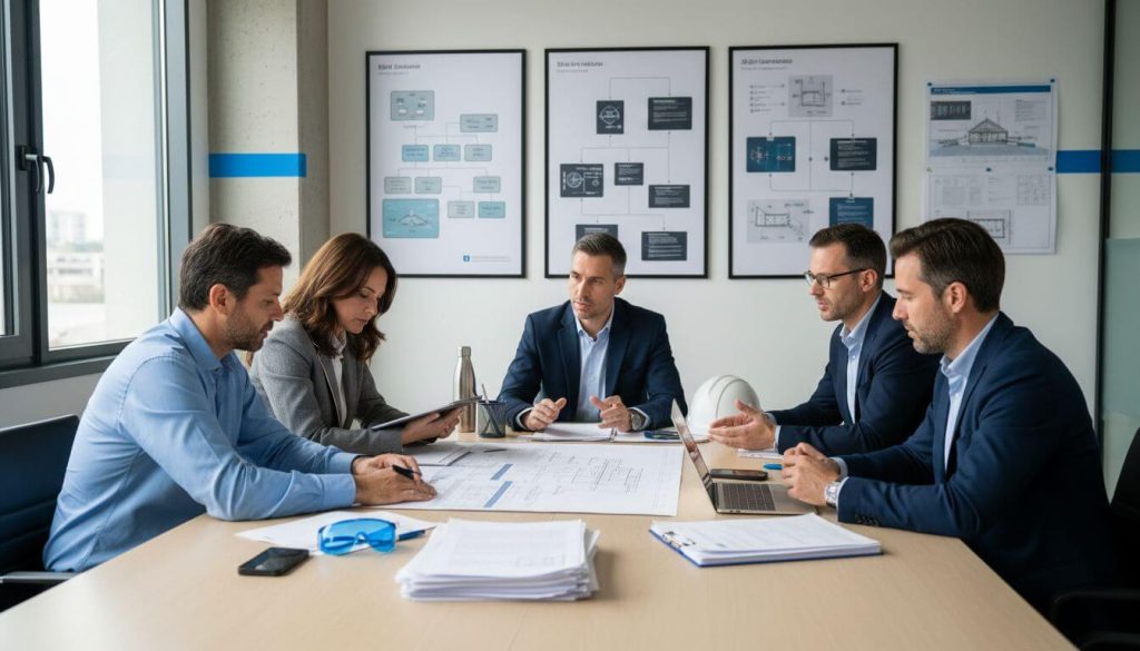 riunione sicurezza con software sicurezza sul lavoro