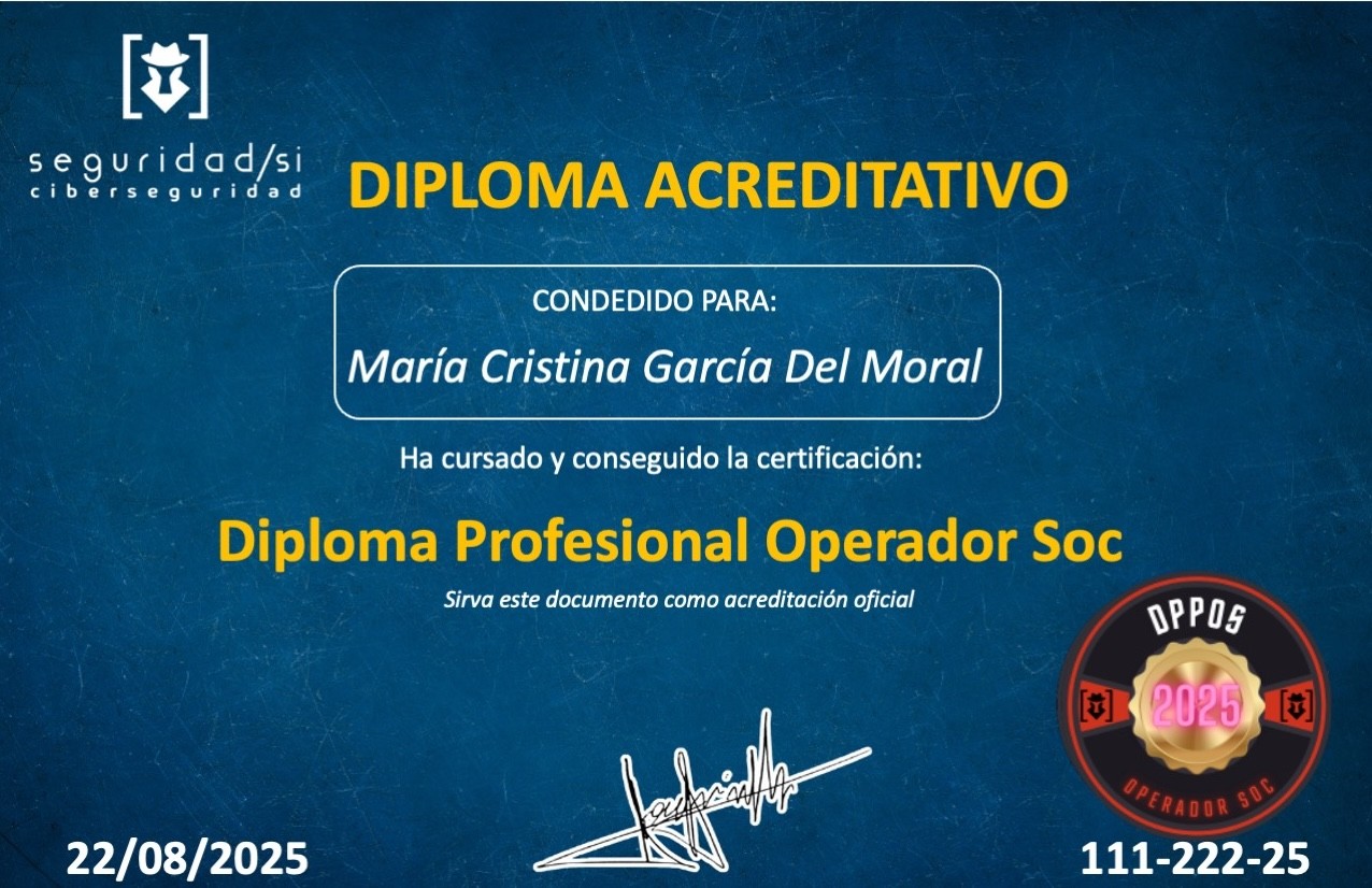 Diploma SeguridadSi (ejemplo)