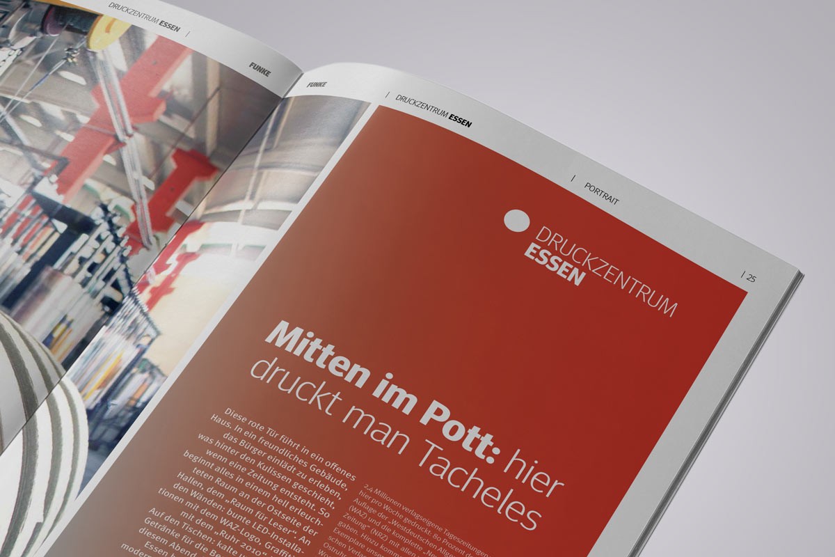 Imagebroschüre im Zeitungsformat – produziert auf hauseigenen Druckmaschinen