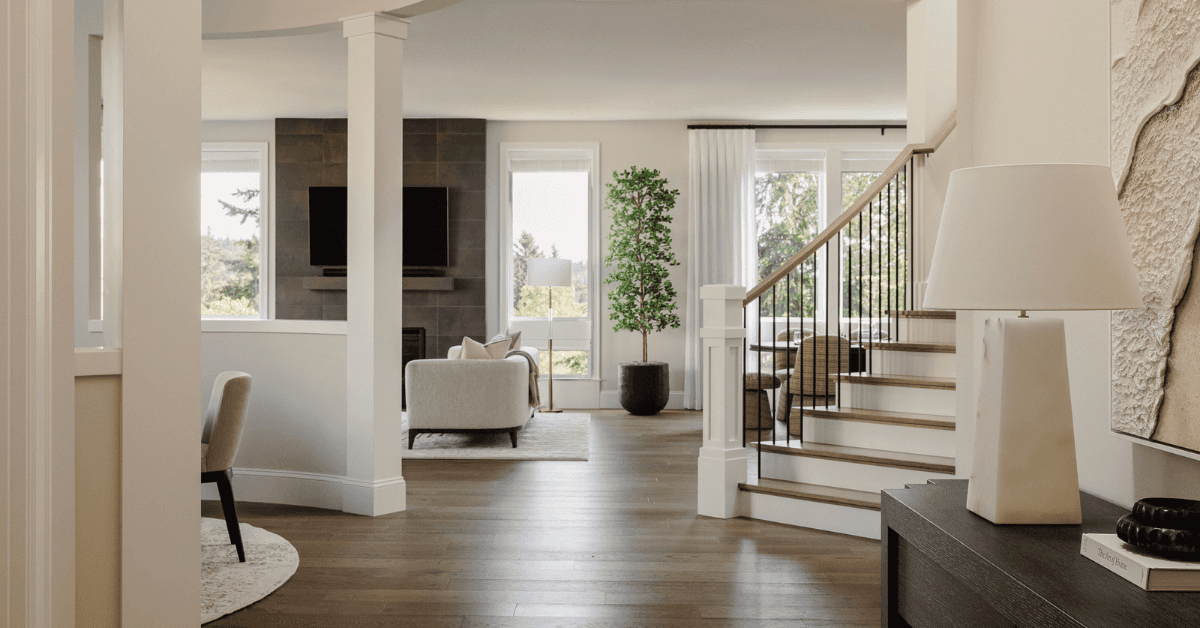 We're excited to share details from The Norkirk House: Entryway — one of our favorite interior design + professional organizing projects in Kirkland, Washington. This space plays a crucial role in managing the ebb and flow of a busy family, providing a clean and organized drop zone. It’s where guests are welcomed into a home that is both beautiful and thoughtfully functional.