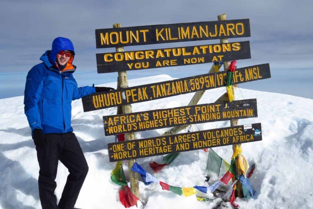 Sign on summit of Kilimanjaro