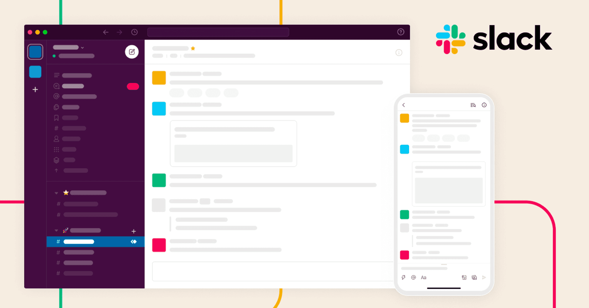 Slack is available on both desktop and mobile devices.