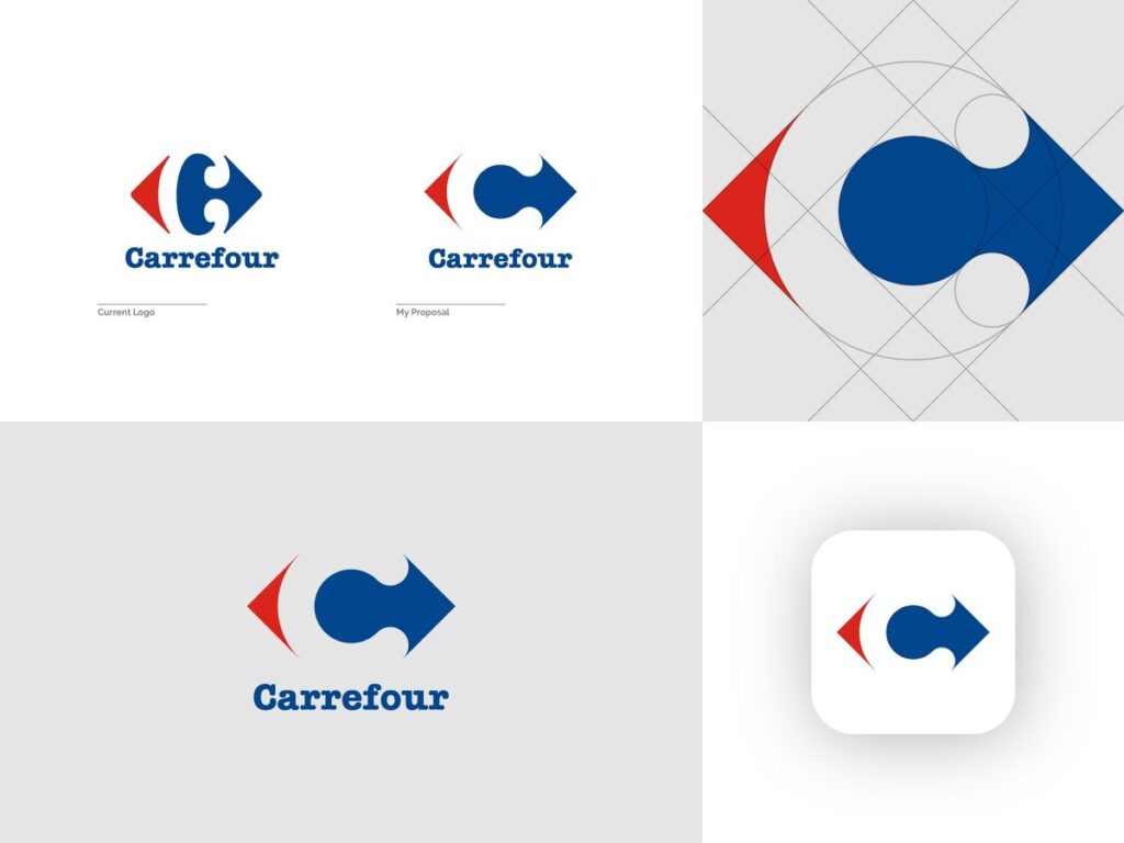 Carrefour logo redesign procedure