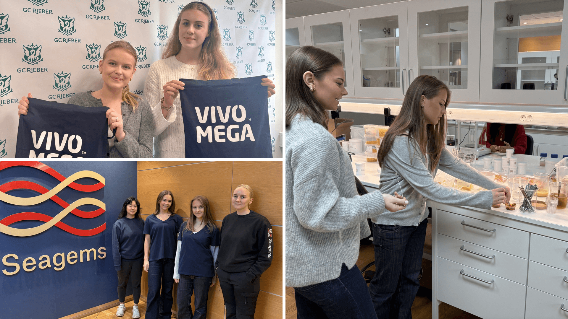 A person wearing a virtual reality headset stands in front of multiple screens, engaged in a digital experience.