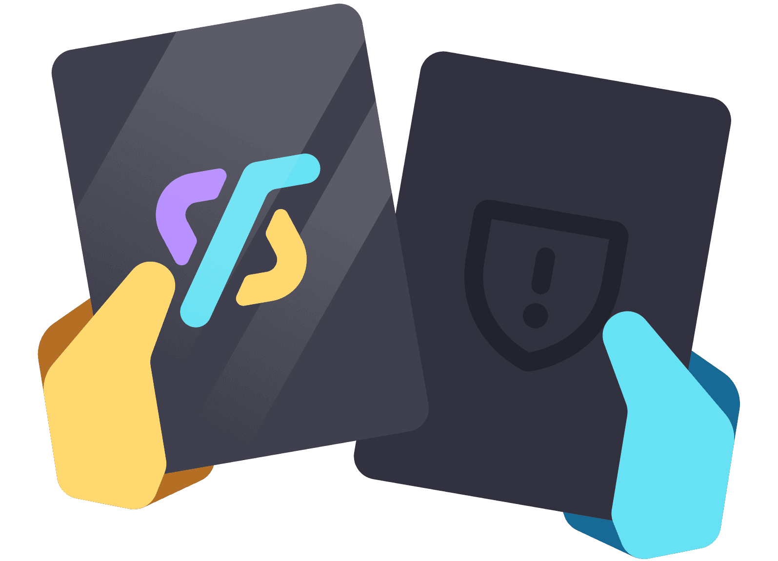 "Illustration of a coding interface showing JSON data, flanked by icons. Left icon shows '3 Weeks' delivery, right icon shows '2.5 Hours'. An arrow points from the left to the right, suggesting a transition or update. The tone is technical and efficient.