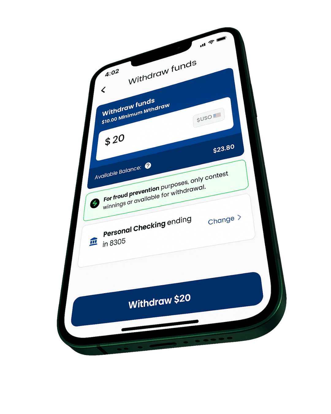 iPhone mockup of the voice recording feature of the app