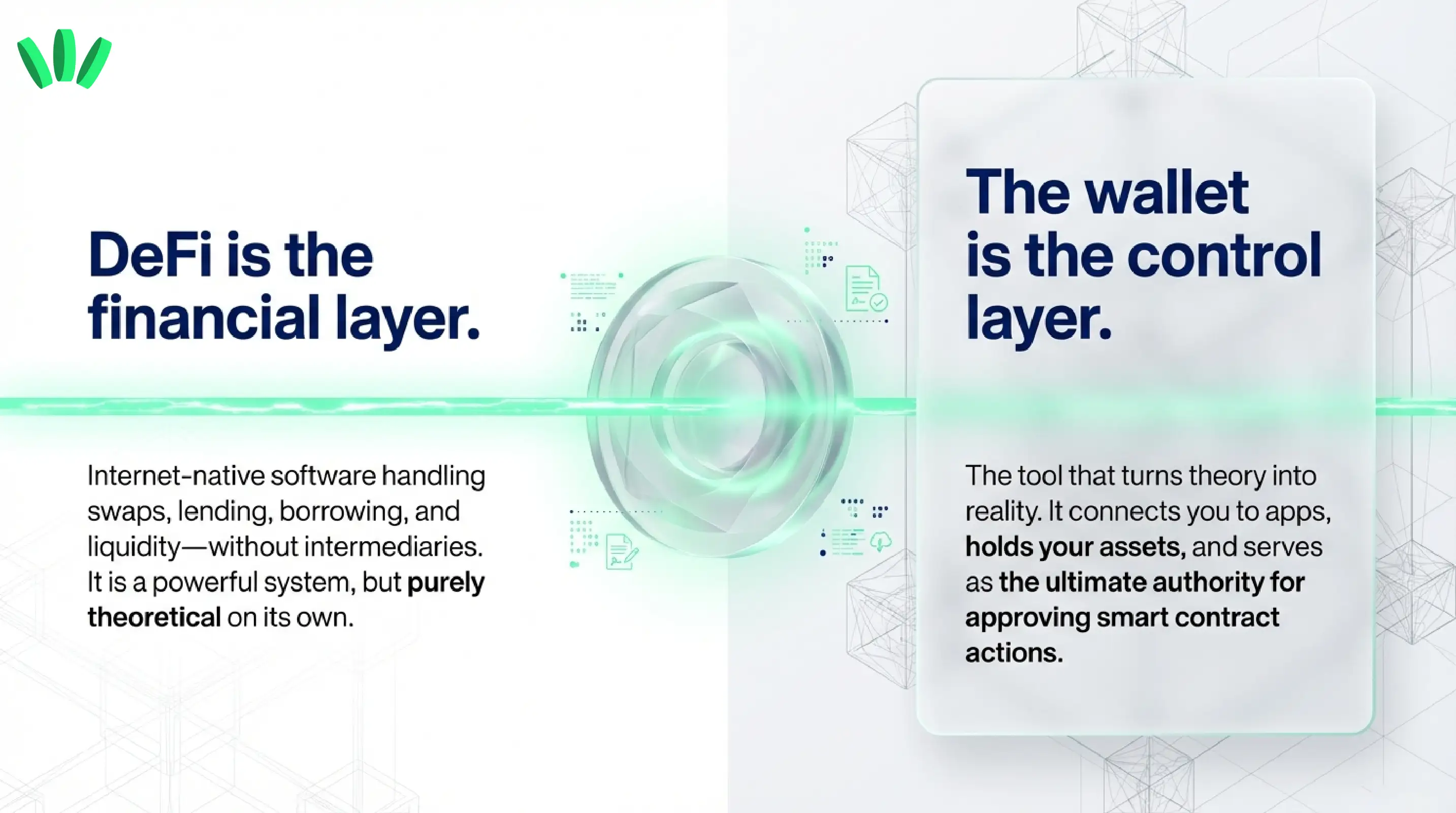 defi is the financial layer, the wallet is the control layer