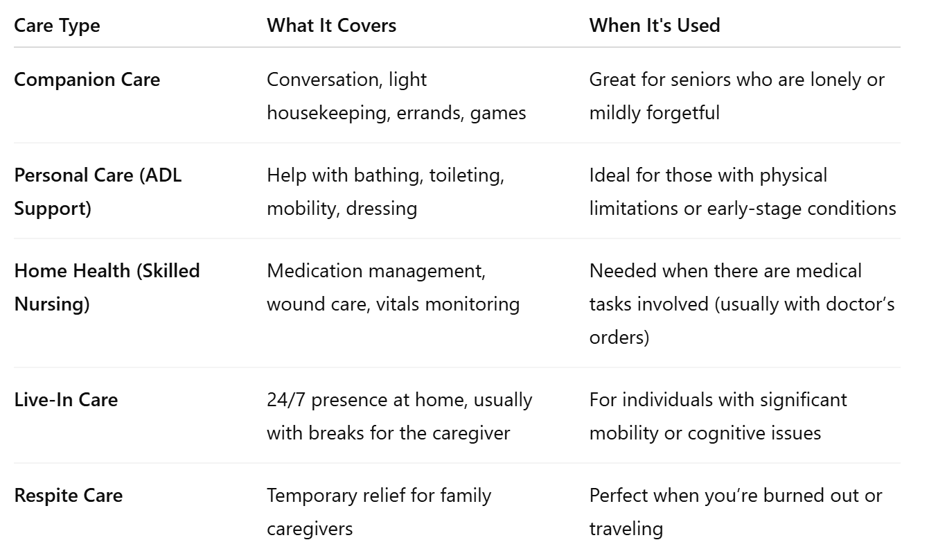 Types of Home Care Services In Burien