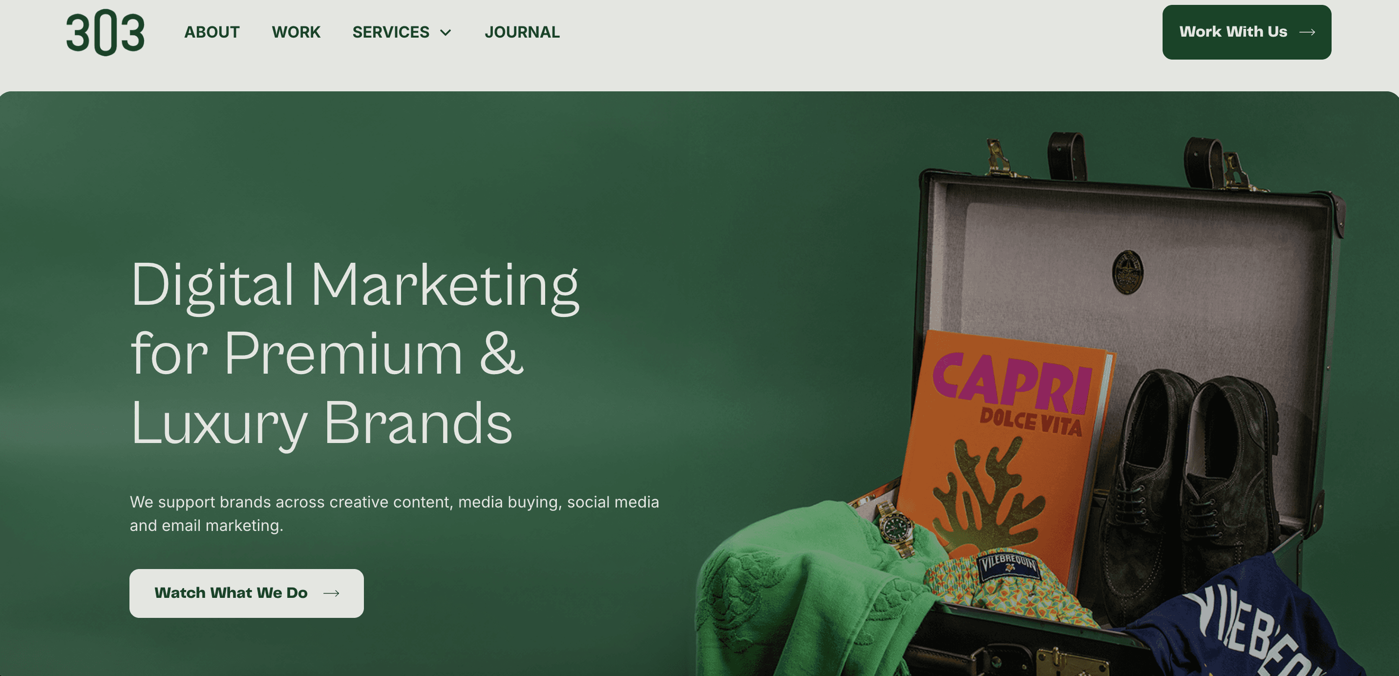 303 London Website Homepage