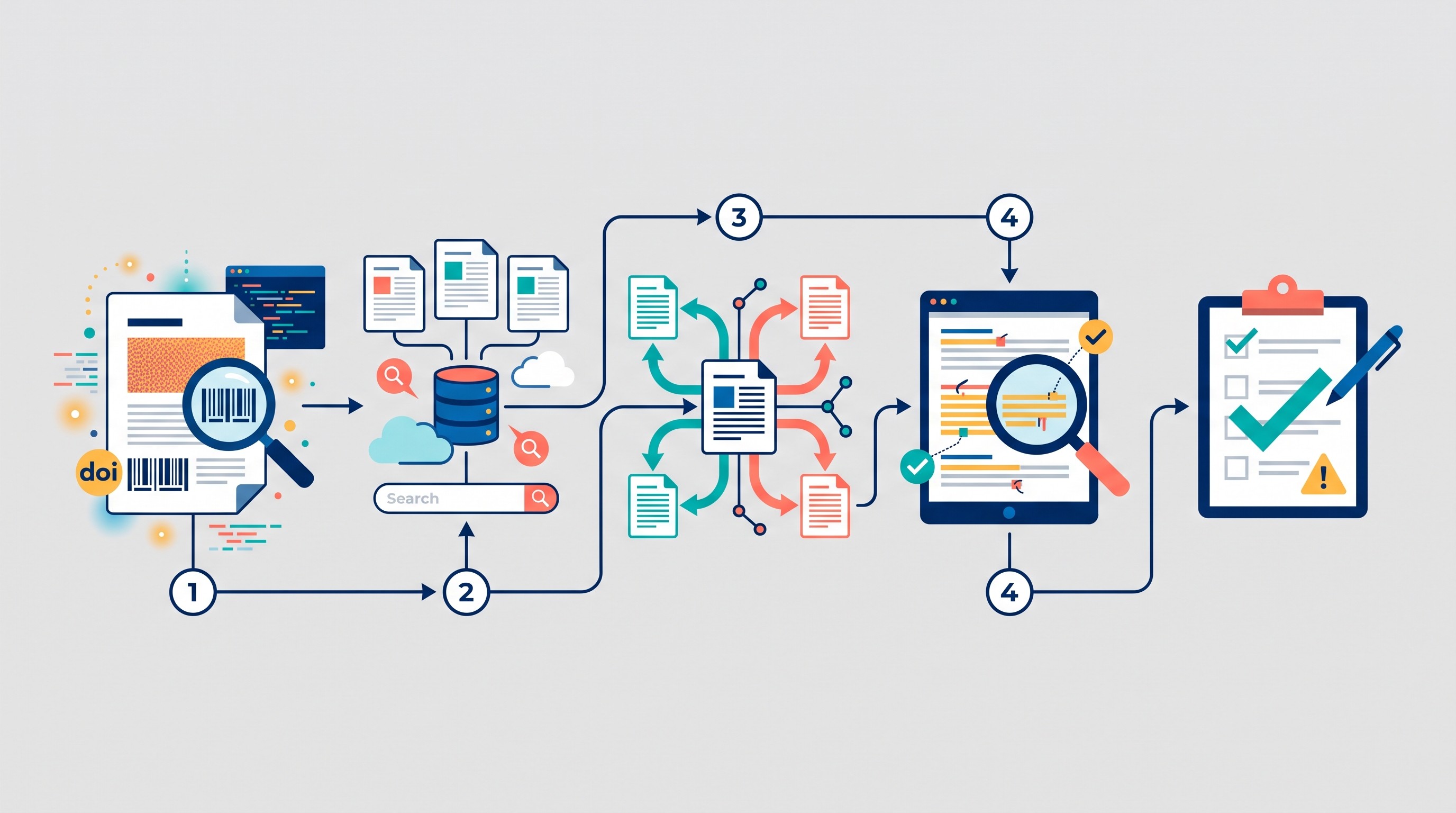 Five-step Scite citation checking workflow