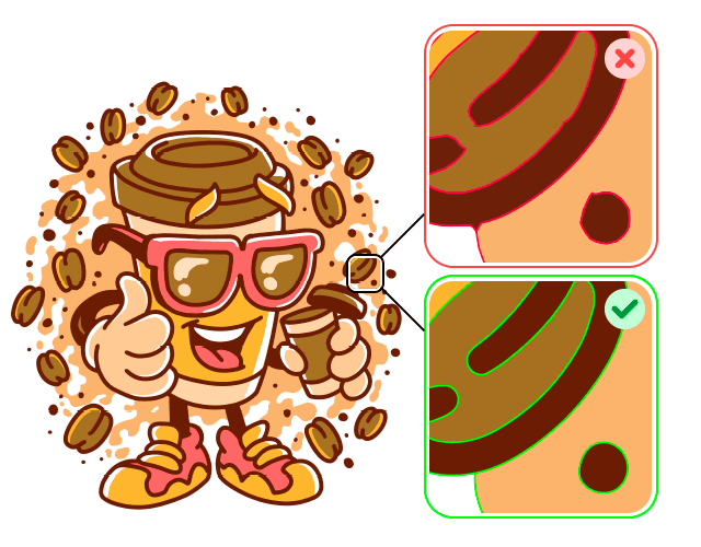 close up of vector with clean curves