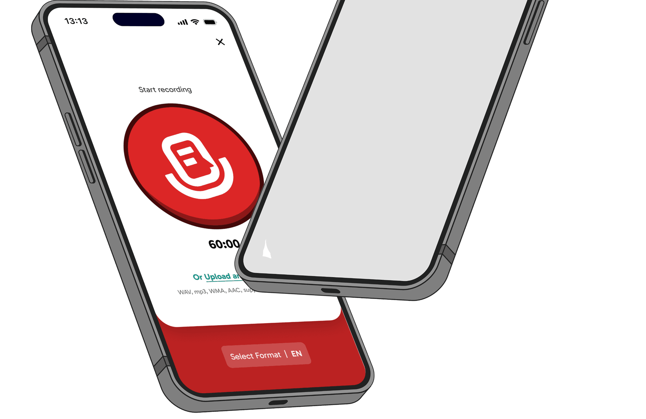 Laptop and phone with recording app