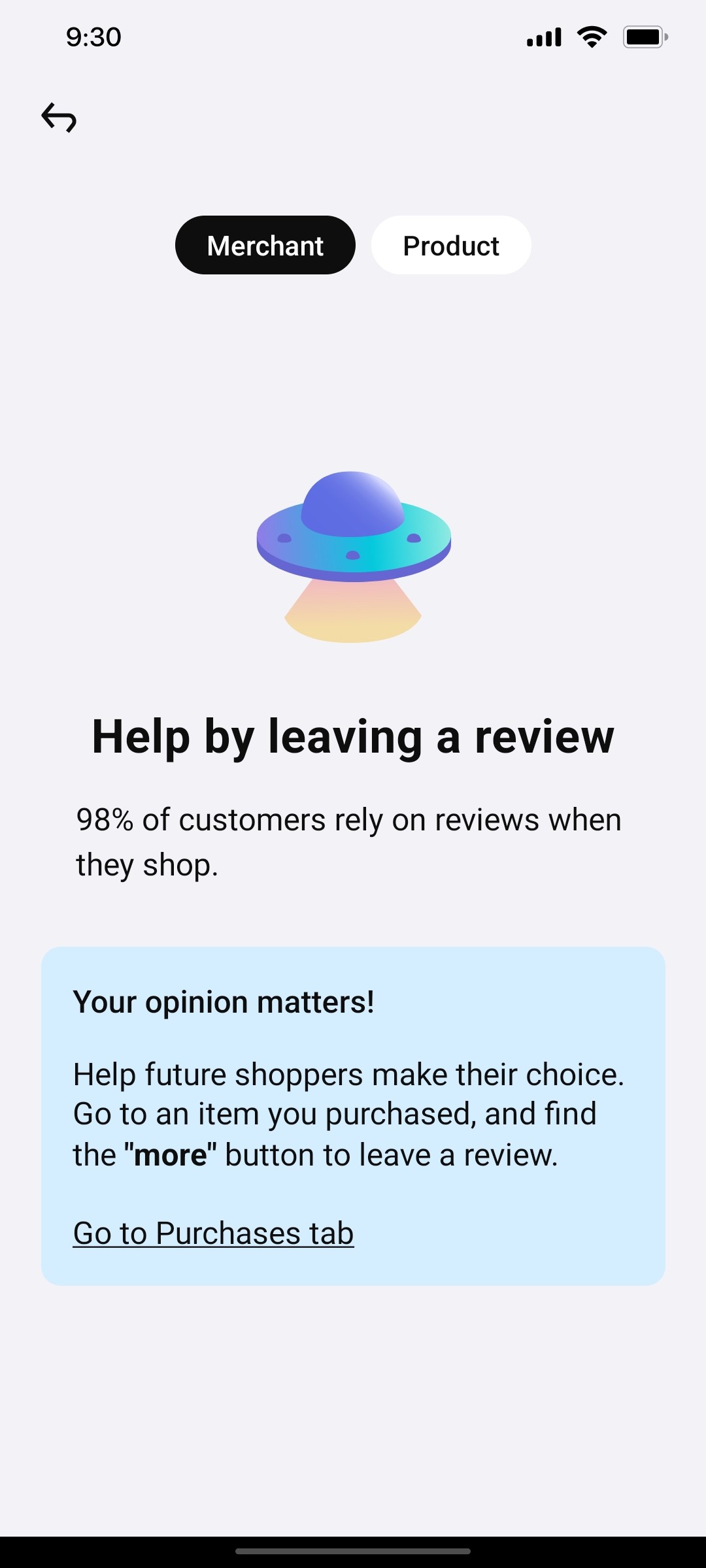 Klarna  Merchant Page Screen