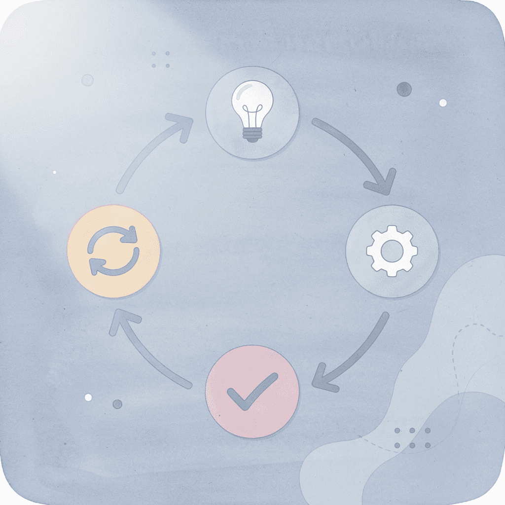 Icon cycle showing the ongoing brand visibility loop created by well-chosen promotional products