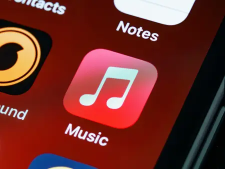 Ícone do Apple Music em um smartphone