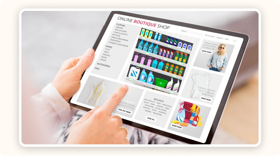 Someone browsing an online store