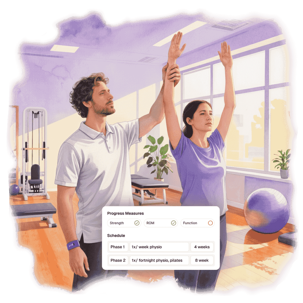 preve Automatically generate a treatment plan for the patient based on the discussion between the physiotherapist and the patient.