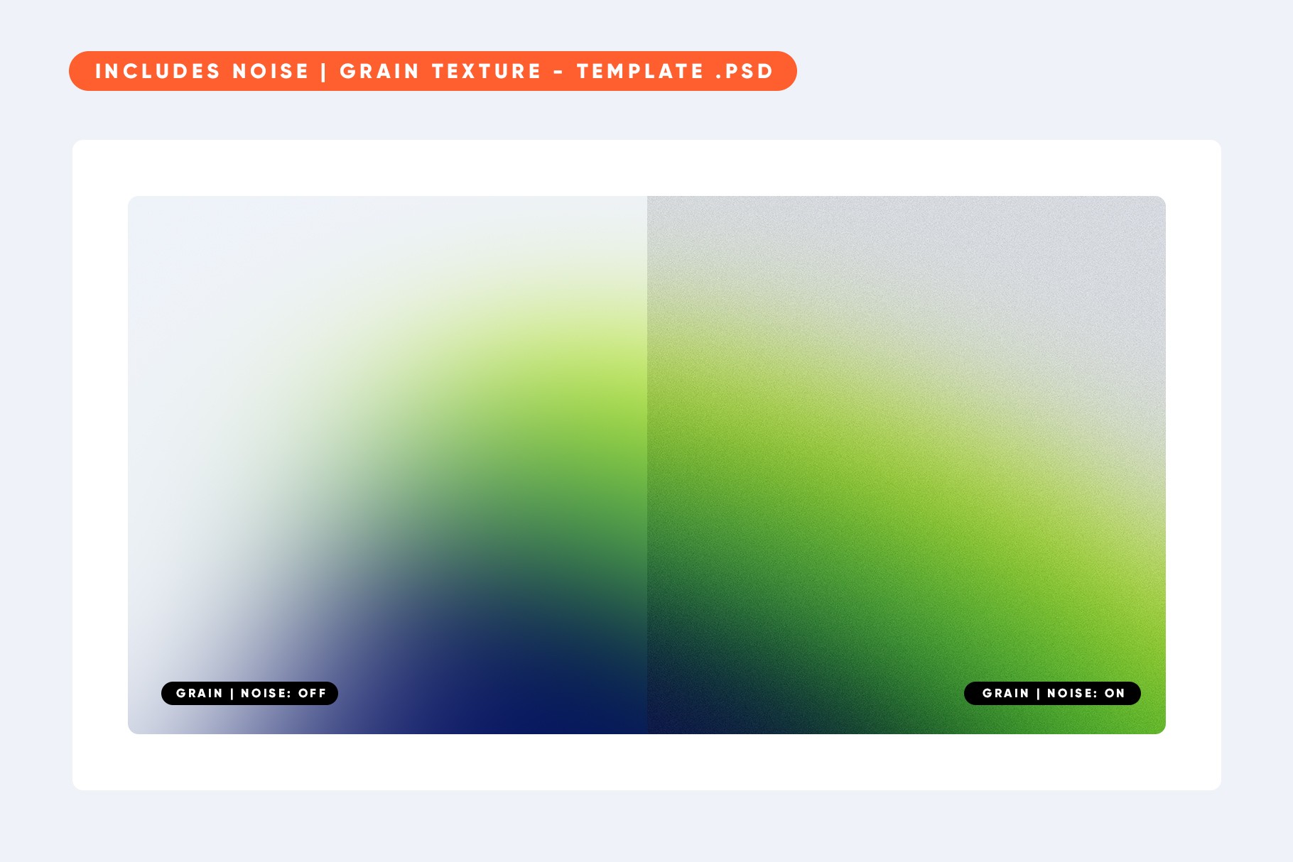 Gradient with noise and grain texture template for added depth in designs.