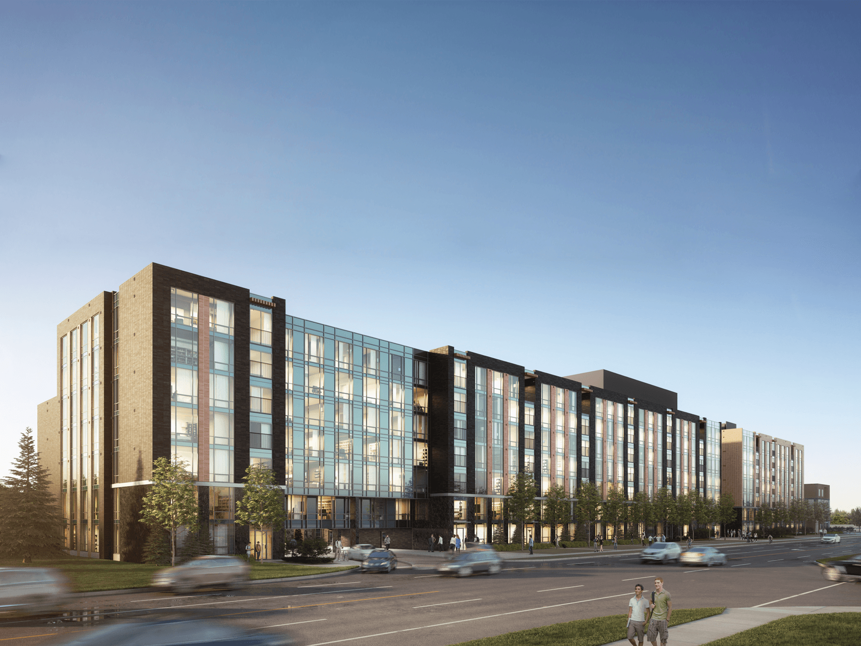 Exterior view of Masonville Yards apartment building, London Ontario
