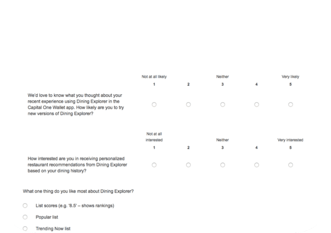 Picture of a survey we ran to test the quality of the data.