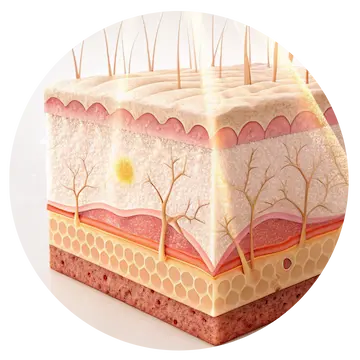 Schemat budowy i warstw skóry twarzy