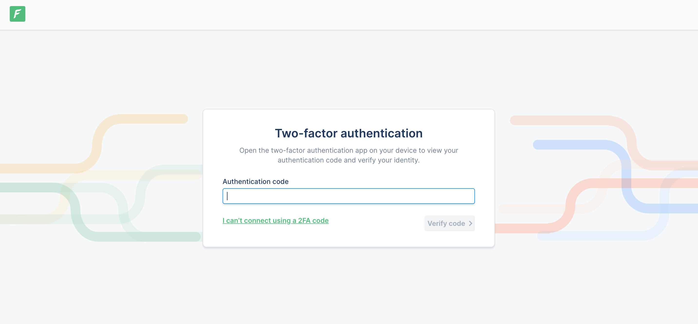 The Forest Admin second factor authentication code input.