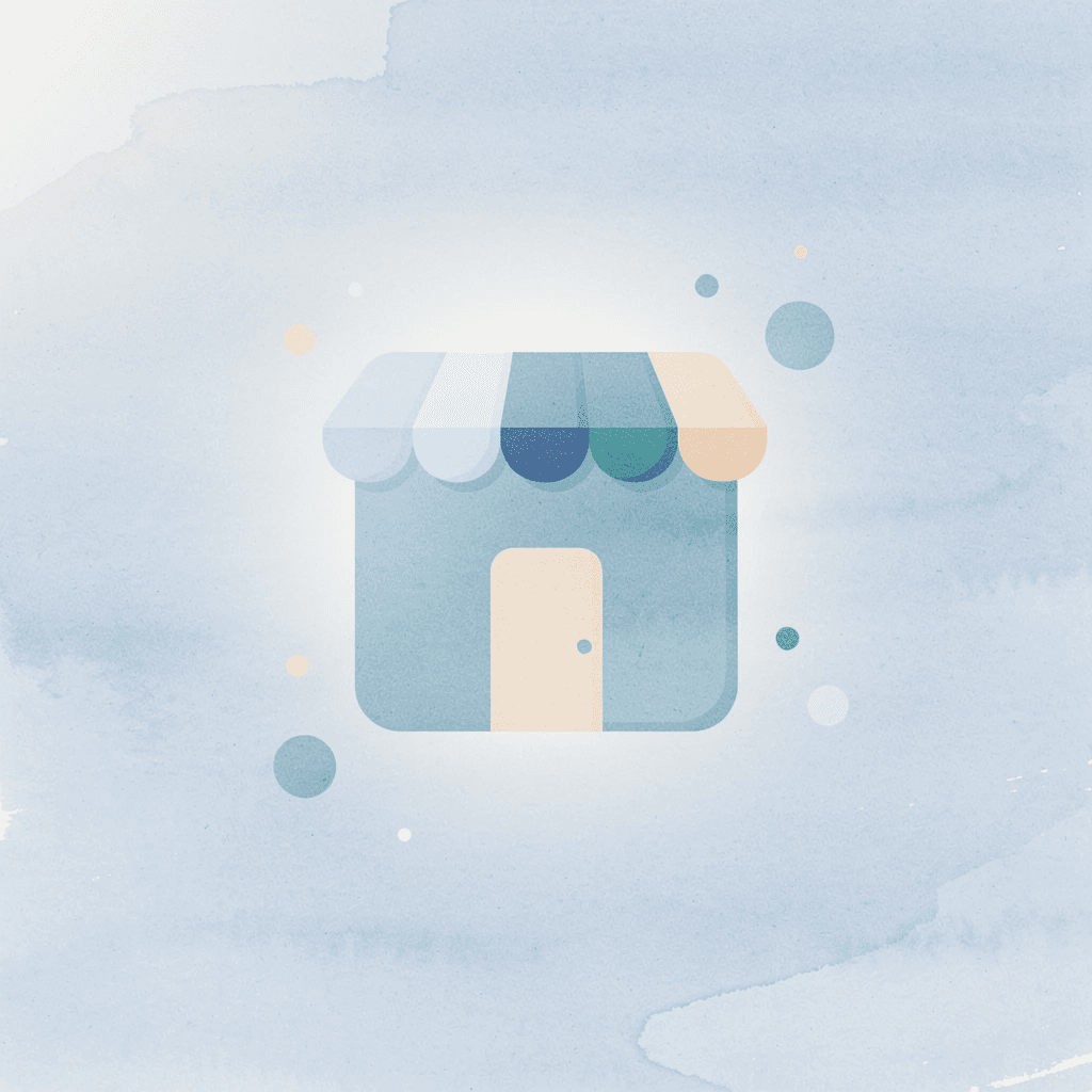 Storefront icon representing Vistaprint as a one-stop branded materials platform