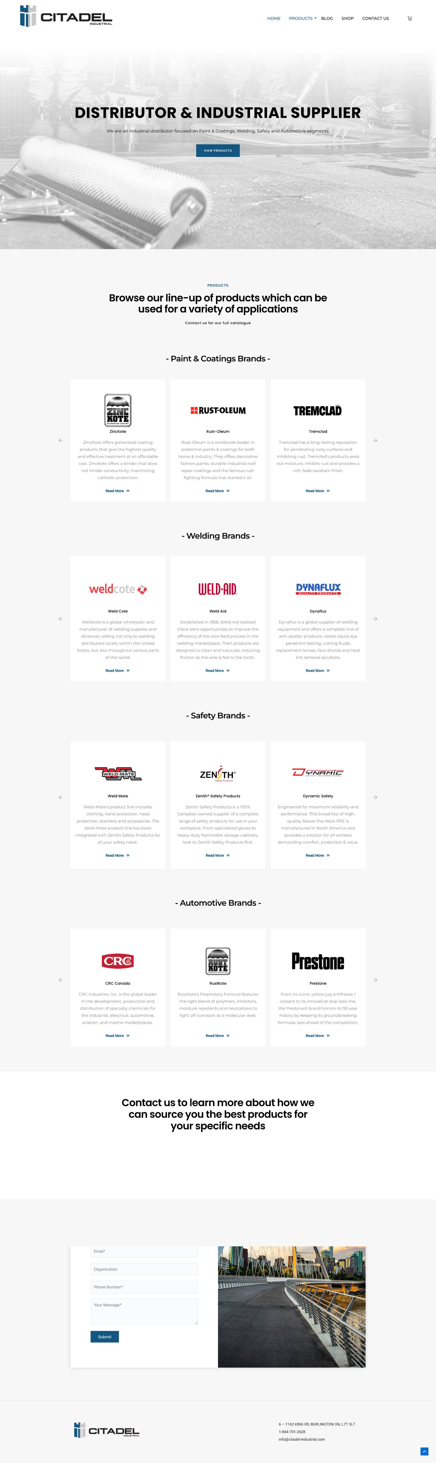 Home page of Citadel Industrial website vol.2