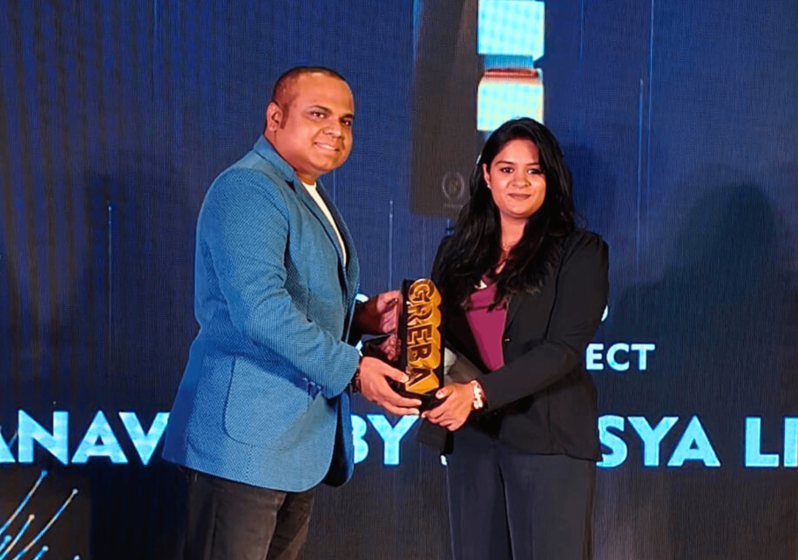 Receiving the Global Real Estate Brand Award for Most Admired Farmland Project