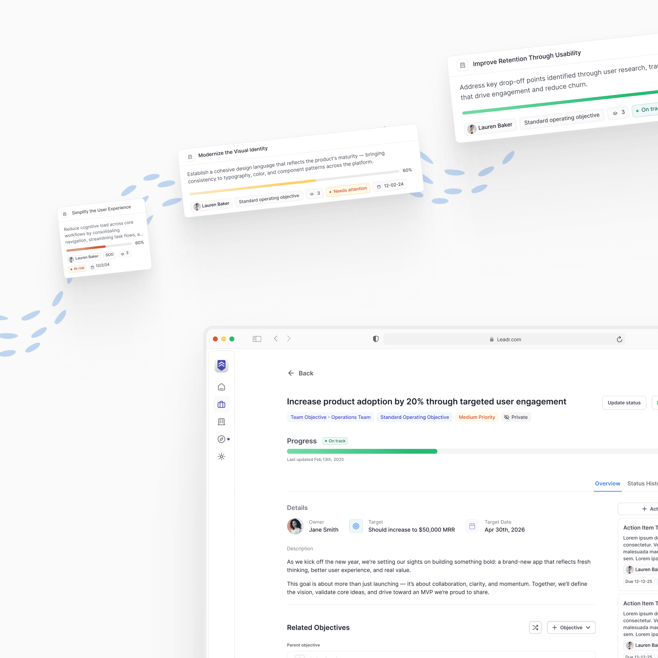 Clear skincare bottle with pink cap, bi-phase serum and floating bubbles on a white backlit background.