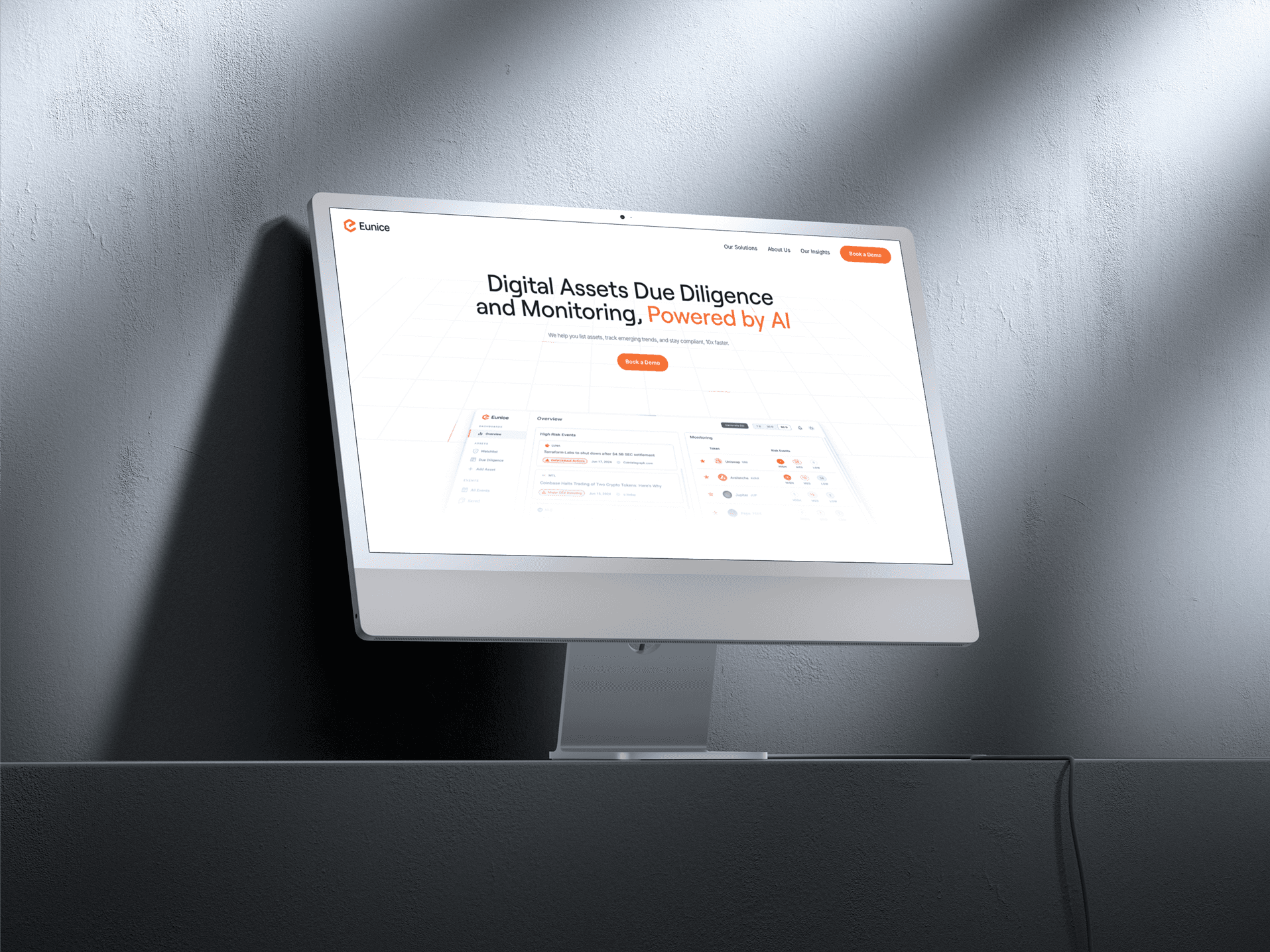 Big Image of the mockup EUNICE Case Study OrangeOrange Agency