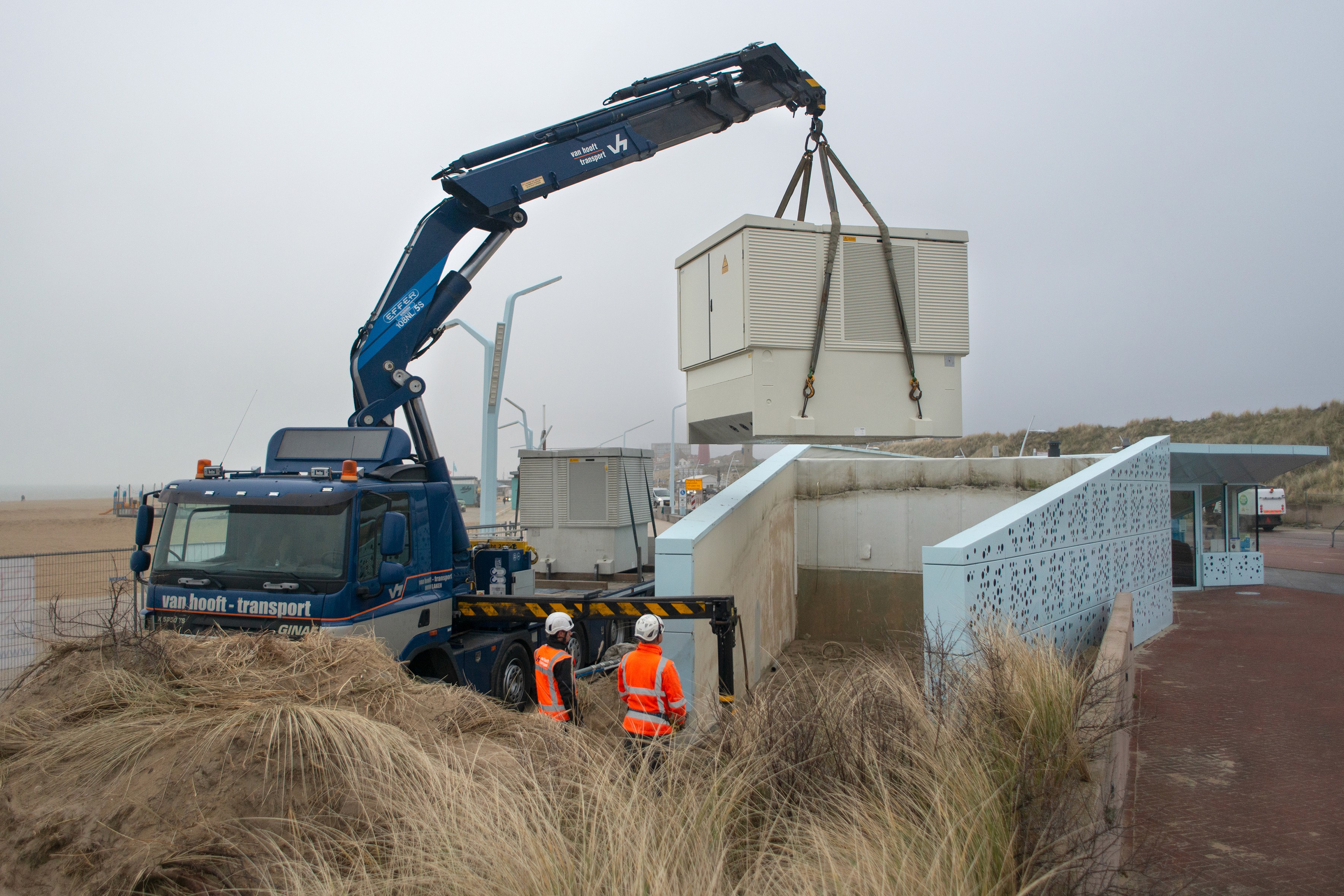 Photo of construction of the shared energy hub, the micro grid