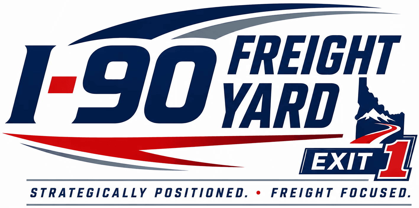 I-90 Freight Yard logo with strategically positioned freight focused tagline