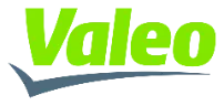 Logo du partenaire Valeo en vert vif avec une ombre portée grise, symbolisant leur engagement commun pour la rénovation.